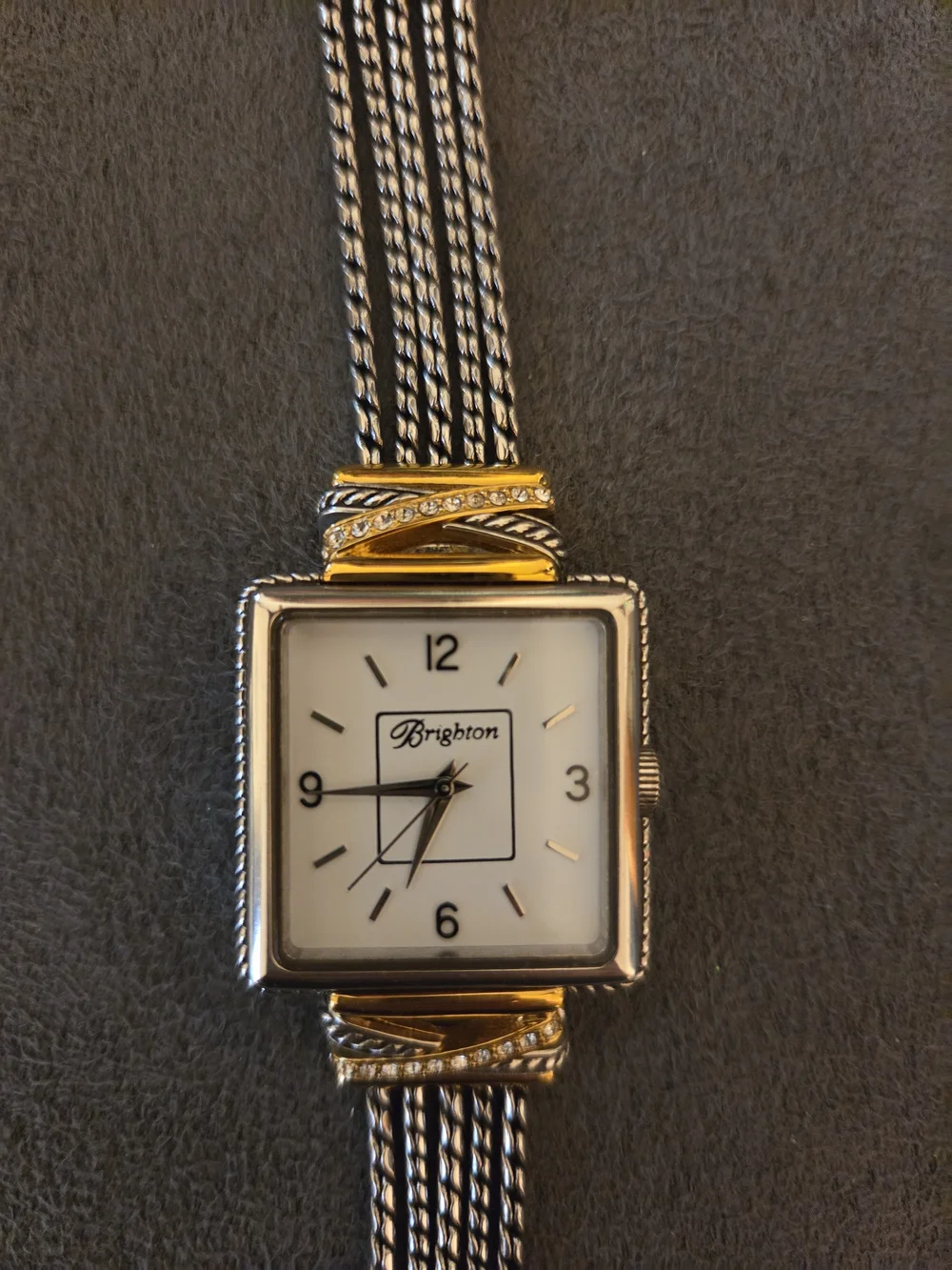 Brighton Two-Tone Square Face Women's Watch - Silver & Gold